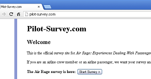 Screen shot of pilot-survey.com front page.